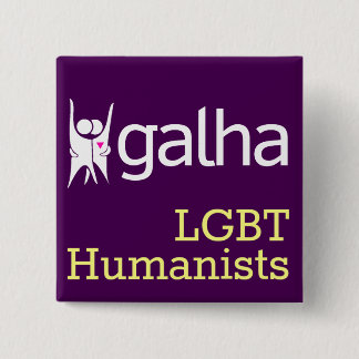 Bóton Quadrado 5.08cm Crachá quadrado dos humanistas de Galha LGBT