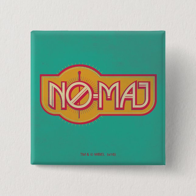 Bóton Quadrado 5.08cm Crachá Red & Yellow NO-MAJ™ (Frente)