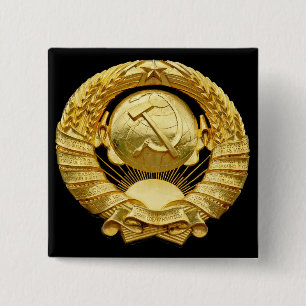 Bóton Quadrado 5.08cm Crachá soviético/comunista do memorial de guerra