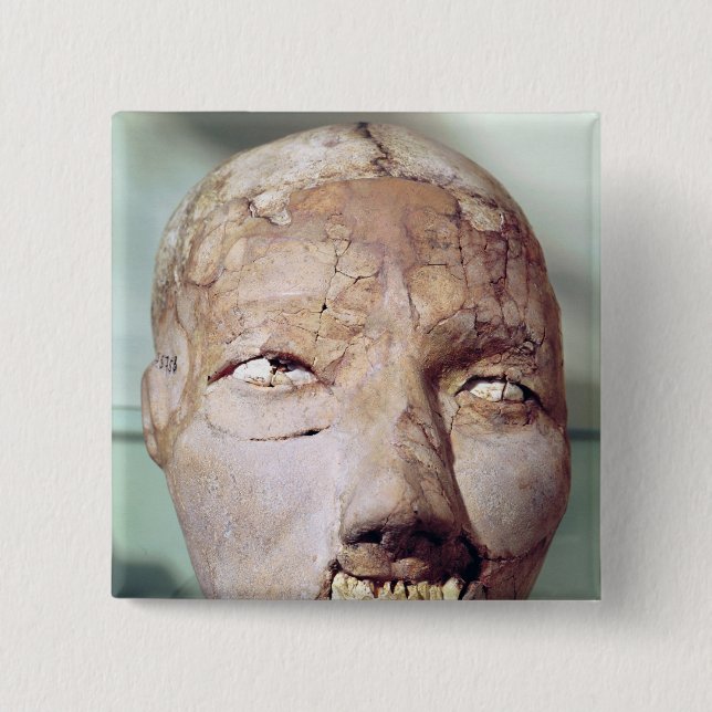 Bóton Quadrado 5.08cm Crânio, de Jericho, 7000-6000 BC (Frente)