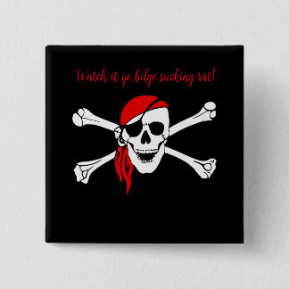 Bóton Quadrado 5.08cm crânio de pirata personalizável rato sugador de po