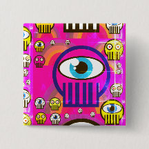 Crânios bonitos & crânios estrangeiros no botão