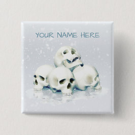 Bóton Quadrado 5.08cm Crânios na neve. Personalizado