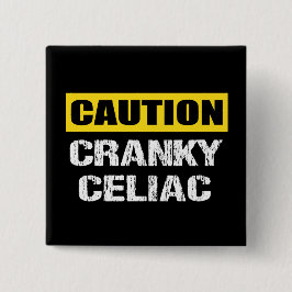 Bóton Quadrado 5.08cm Cranky Celiac Warning Sign