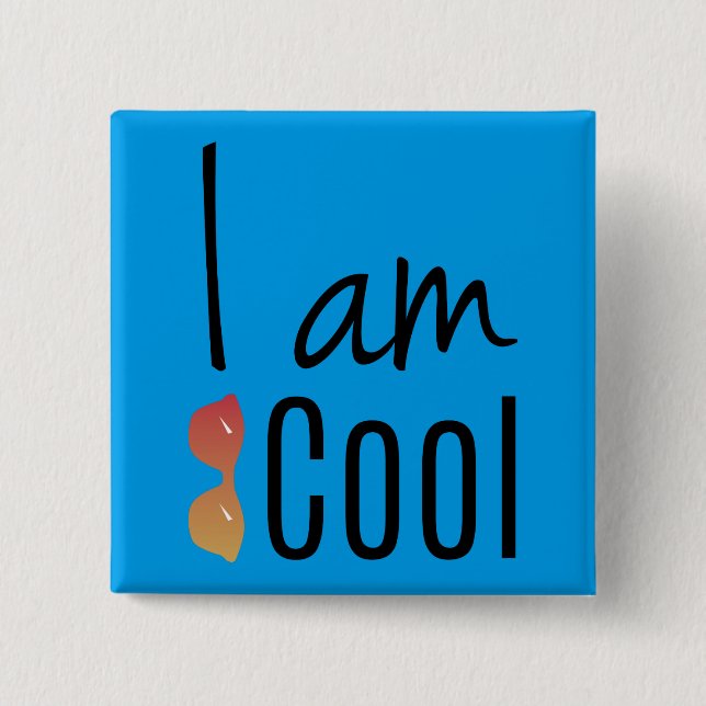 Bóton Quadrado 5.08cm Crazydeal p592 eu sou botão quadrado padrão legal (Frente)