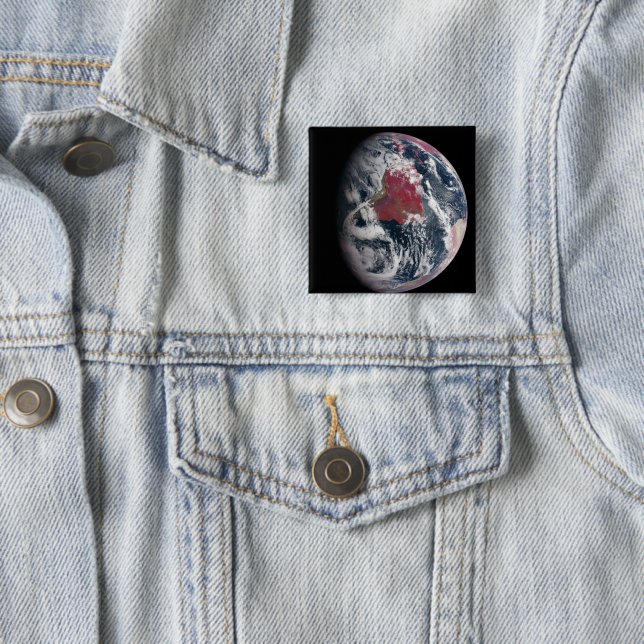 Bóton Quadrado 5.08cm Crescimento De Plantas No Planeta Terra. (In Situ)