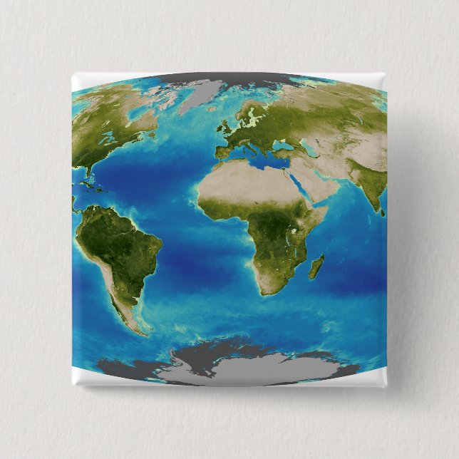 Bóton Quadrado 5.08cm Crescimento médio das plantas da Terra (Frente)