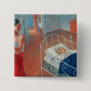 Bóton Quadrado 5.08cm Criança de sono, 1924
