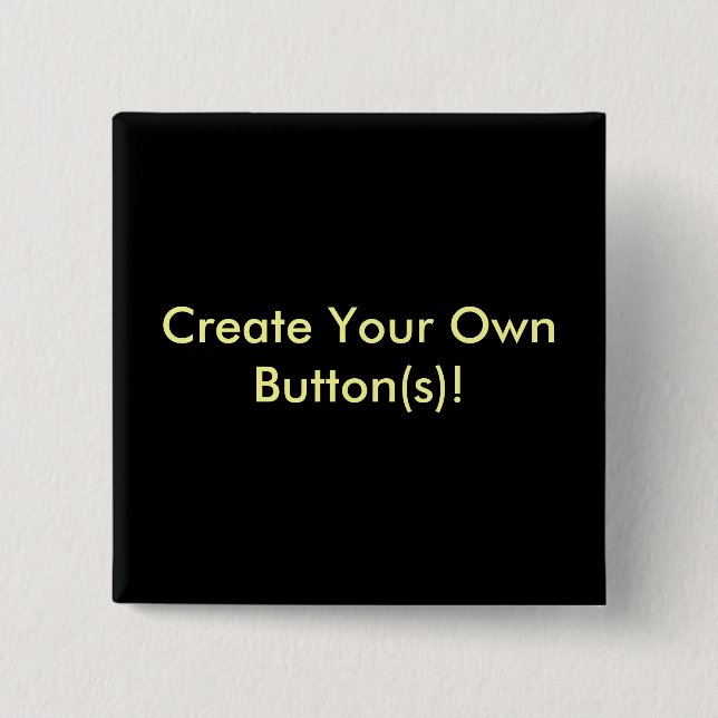 Bóton Quadrado 5.08cm Criar seus próprios botões! (Frente)