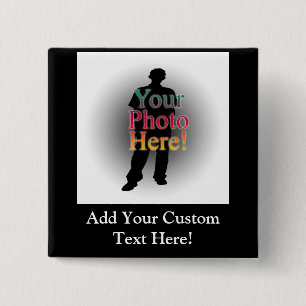 Bóton Quadrado 5.08cm Criar sua própria foto personalizada costume