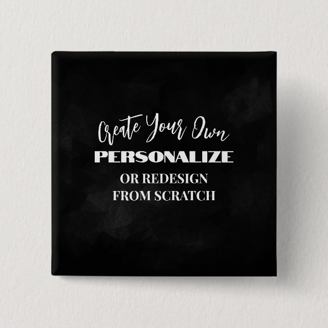 Bóton Quadrado 5.08cm Crie seu próprio - botão personalizado Design a (Frente)