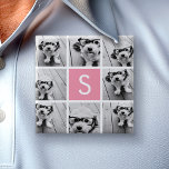 Bóton Quadrado 5.08cm Crie seu próprio Monograma Personalizado de Colage<br><div class="desc">Você pode usar 8 fotos quadradas ou Instagram para este design. Use 8 fotos quadradas para criar um presente exclusivo e pessoal. Ou você pode ficar com o filhote hipster e fazer uma moda. Se precisar ajustar as fotos,  clique na ferramenta personalizar para fazer alterações.</div>