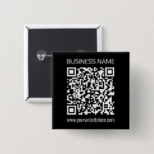 Bóton Quadrado 5.08cm Crie um Código QR Instantaneamente com a URL do Se