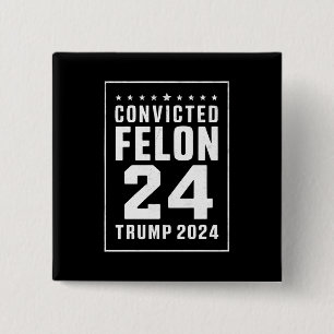Bóton Quadrado 5.08cm Criminoso Condenado 4 de Julho Trump 2024