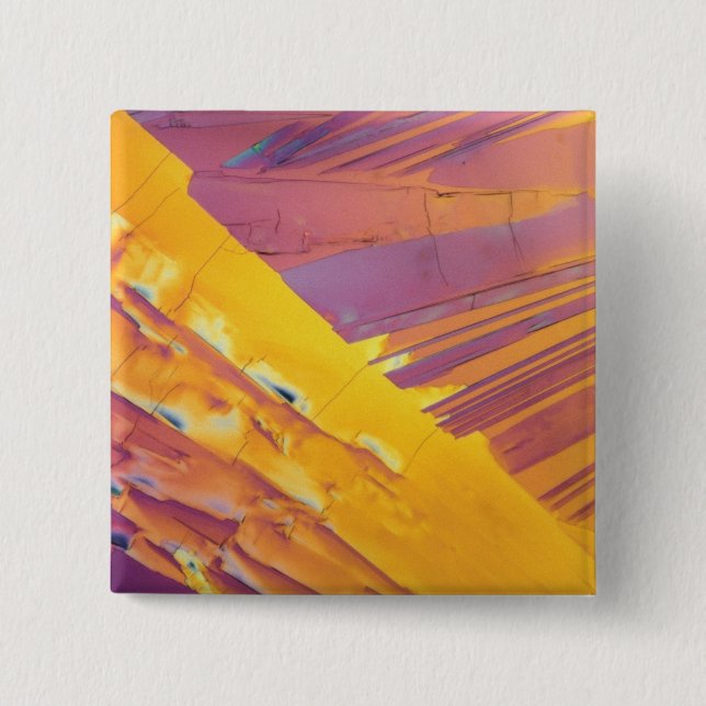 Bóton Quadrado 5.08cm Cristais do ácido Oxalic (Frente)