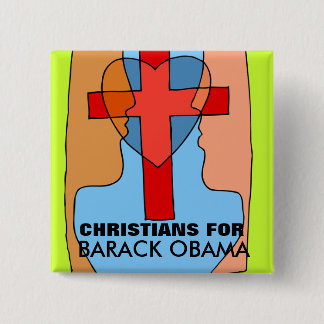 BÓTON QUADRADO 5.08CM CRISTÃOS PARA BARACK OBAMA