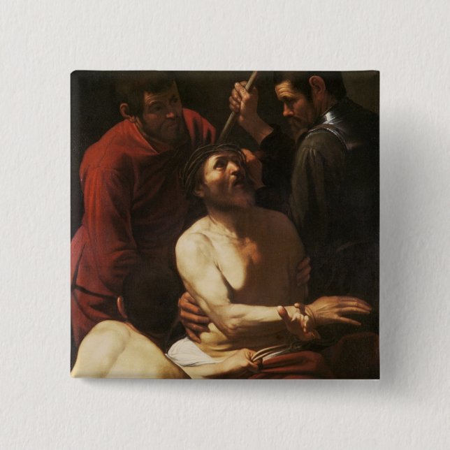 Bóton Quadrado 5.08cm Cristo coroado pelos espinhos, c.1602 (Frente)