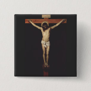 Bóton Quadrado 5.08cm Cristo Crucificado por Diego Velazquez