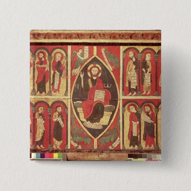 Bóton Quadrado 5.08cm Cristo e seus apóstolos (Frente)