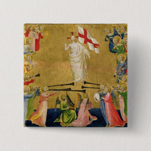 Bóton Quadrado 5.08cm Cristo glorificado na corte do céu, 1423-24
