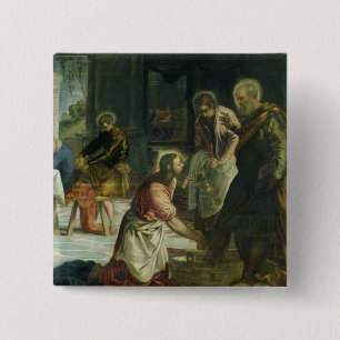 Bóton Quadrado 5.08cm Cristo que lava os pés dos discípulo, c.1547