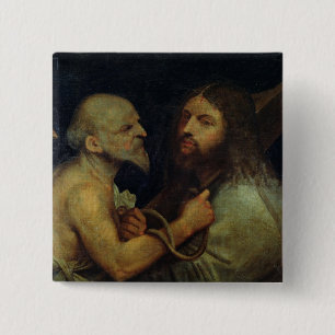 Bóton Quadrado 5.08cm Cristo que leva a cruz