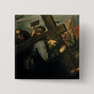 Bóton Quadrado 5.08cm Cristo que leva a cruz, 1635