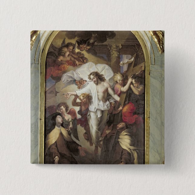 Bóton Quadrado 5.08cm Cristo Resurrected (Frente)
