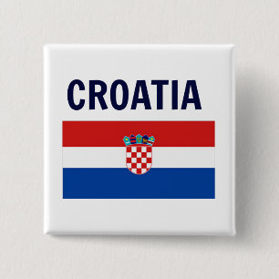 Bóton Quadrado 5.08cm Croácia - Bandeira da Croácia