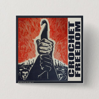 Bóton Quadrado 5.08cm Crochet Freedom - botão