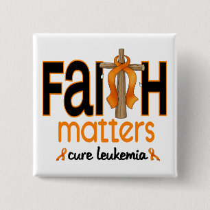 Bóton Quadrado 5.08cm Cruz 1 das matérias da fé da leucemia