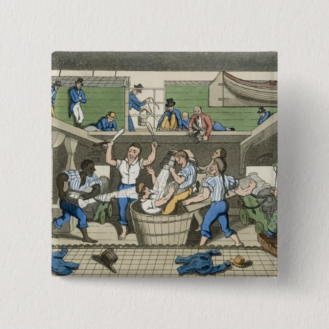 Bóton Quadrado 5.08cm Cruzando a linha, placa 'das aventuras de J (Frente)