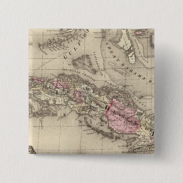 Bóton Quadrado 5.08cm Cuba (Frente)