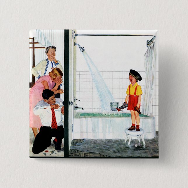 Bóton Quadrado 5.08cm Cuba de transbordamento (Frente)