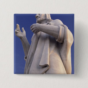 Bóton Quadrado 5.08cm Cuba, Havana, Escultura de Jesus.