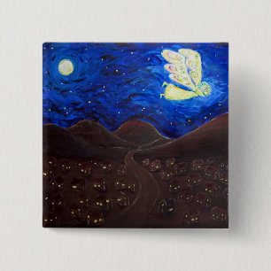 Bóton Quadrado 5.08cm Cuidados do Pino Anjo da Alma