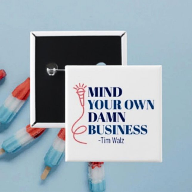 Bóton Quadrado 5.08cm Cuide da sua empresa (Criador carregado)