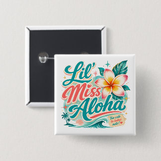 Bóton Quadrado 5.08cm Cultura do Havaí - Lil miss aloha