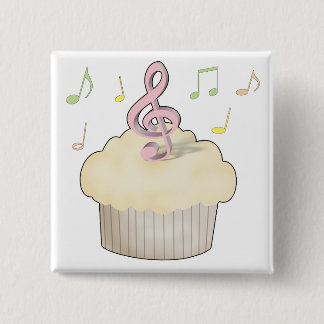 Bóton Quadrado 5.08cm Cupcake da música