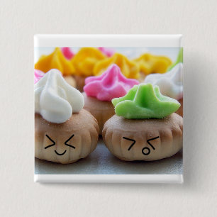 Bóton Quadrado 5.08cm cupcakes felizes!