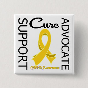 Bóton Quadrado 5.08cm Cura do advogado do apoio de COPD