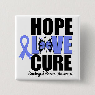 Bóton Quadrado 5.08cm Cura esofágica do amor da esperança do cancer