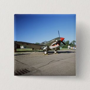Bóton Quadrado 5.08cm Curtiss P-40 Warhawk, no Minnesota CAF Air Show