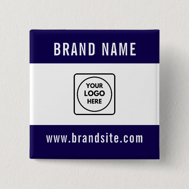 Bóton Quadrado 5.08cm Custom Business Logo Text Promotional Branding (Frente)