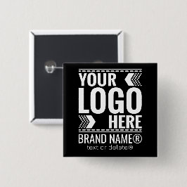 Bóton Quadrado 5.08cm Custom Logo, Business or Brand Logo Personalized 