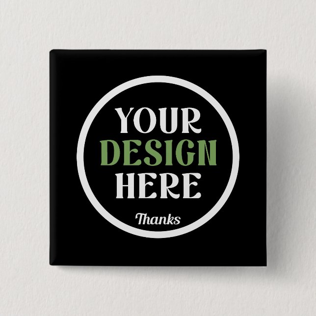 Bóton Quadrado 5.08cm custom, unique, sleek & minimalist (Frente)