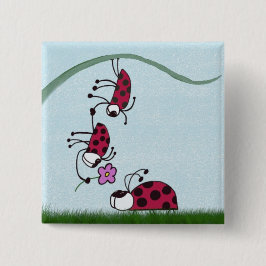 Bóton Quadrado 5.08cm Cute Ladybug Professando Sua Pintura De Amor