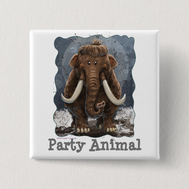 Bóton Quadrado 5.08cm Cute Mastodon (Frente)