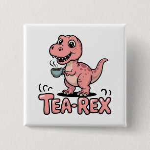 Bóton Quadrado 5.08cm Cute Tea-Rex Dinossauro Rosa – Beba Feliz!