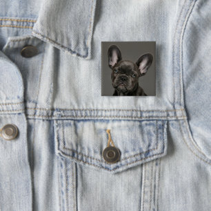 Bóton Quadrado 5.08cm Cutest Baby Animals French Bulldog